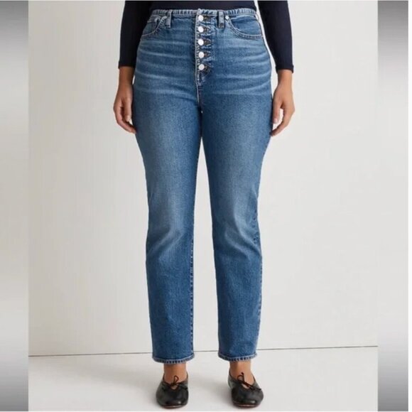 Madewell The '90s Straight Jean in Liola Wash Binded-Waist no-waist size 30 - Picture 5 of 16